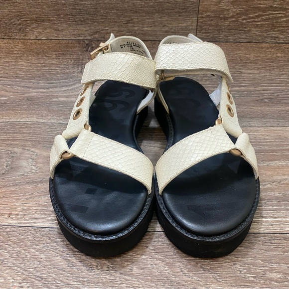 All Saints Womens Scale Eyelet Rihanne Platform Wedge Sandals Slingback Size 9 - Picture 3 of 8